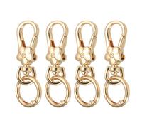 sourcing map 4Pcs Swivel Clasp Clip, Detachable Lobster Clasps with O Shape Keychain Clip Quick Release Key Ring for Jewelry Crafts Making Keychain Backpack, Light Gold