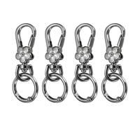 sourcing map 4Pcs Swivel Clasp Clip, Detachable Lobster Clasps with O Shape Keychain Clip Quick Release Key Ring for Jewelry Crafts Making Keychain Backpack, Metallic Black