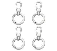 sourcing map 4Pcs Swivel Clasp Clip, Metal Spring Snap Hooks Keychain Key Ring Double Opening Lobster Claw Clasp Zinc Alloy Purse Clips for Jewelry Crafts Lanyard Making, Matte Drak Silver