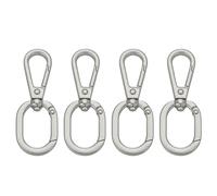 sourcing map 4Pcs Swivel Clasp Clips, Zinc Alloy Double Opening Spring Snap Hooks with Lobster Claw Clasp for DIY Crafts Keychain Lanyard Jewelry Making, Matt Silver
