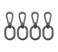 sourcing map 4Pcs Swivel Clasp Clips, Zinc Alloy Double Opening Spring Snap Hooks with Lobster Claw Clasp for DIY Crafts Keychain Lanyard Jewelry Making, Matt Metallic Black