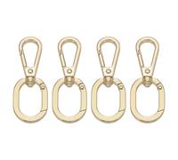 sourcing map 4Pcs Swivel Clasp Clips, Zinc Alloy Double Opening Spring Snap Hooks with Lobster Claw Clasp for DIY Crafts Keychain Lanyard Jewelry Making, Light Gold