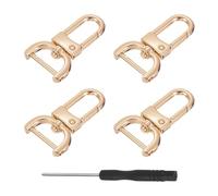 sourcing map 4Pcs Swivel Clasps Hook, 19mm(3/4 Inch) D Ring Detachable Snap Hook Metal Lobster Claw Clasp Hook with Screwdriver for Purse Keychain DIY Craft, Light Gold