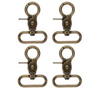 sourcing map 4Pcs Swivel Snap Hook, 32mm(1.26") Trigger Snap Heavy Duty Zinc Alloy Metal Lobster Claw Clasp Lanyard Clips for Straps Bags Belting Leathercraft, Bronze