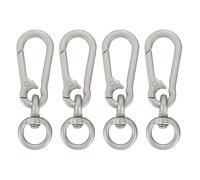 sourcing map 4Pcs Swivel Spring Snap Hook Clip, 2.87inch Keychain Clip Zinc Alloy Swivel Lobster Claw with O Ring for Bags Lanyard Craft Making, Grey