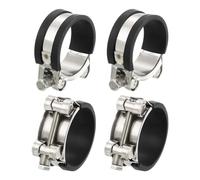 sourcing map 4Pcs T-Bolt Hose Clamp Working Range 48-51mm Rubber Cushioned Intake Intercooler Clamps Adjustable Tube Clamps for Tubes Pipes