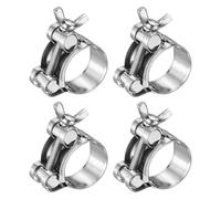 sourcing map 4pcs T-Bolt Hose Clamps, 29-31mm Clamping Range, 304 Stainless Steel Exhaust Clamp Adjustable Intake Radiator with Wing Bolt Pipe Clips for Water and Gas Pipe, Automotive Tube