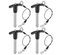 sourcing map 4Pcs T Handle Lock Pins, 10mm x 50mm Usage Length Stainless Steel Push-Button Quick Release Pin