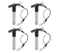 sourcing map 4Pcs T Handle Lock Pins, 12mm x 50mm Usage Length Stainless Steel Push-Button Quick Release Pin