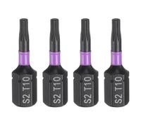 sourcing map 4pcs T10 Torx Screwdriver Bit 1/4" Hex Shank 25mm/1" Length Magnetic Star 6 Point Head Hex Bits S2 Steel Screw Driver Bit Industrial Grade Electric Drill Bits