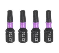 sourcing map 4pcs T25 Torx Screwdriver Bit 1/4" Hex Shank 25mm/1" Length Magnetic Star 6 Point Head Hex Bits S2 Steel Screw Driver Bit Industrial Grade Electric Drill Bits