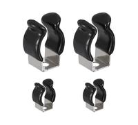 sourcing map 4Pcs T5 U Clips Holder Bracket, 304 Stainless Steel LED Fluorescent Tube Clip, Lamp Support Pipe Clamps for 11mm 7/16" Light Bulb Tube Rod Mounting Accessories, 26mm H, Black