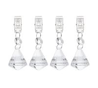 sourcing map 4Pcs Tablecloth Weights, Crystal Table Cover Weights with Metal Clips, Clear Diamond Shape Pendant Curtain Weight 95 x 31.5mm for Outdoor Picnic Garden Table Decoration