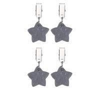 sourcing map 4Pcs Tablecloth Weights, Marble Table Cover Weights with Metal Clips, Star Shape Stone Tablecloth Pendant 4 x 4cm for Outdoor Party Picnic Garden Table Decoration, Gray