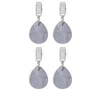 sourcing map 4Pcs Tablecloth Weights, Marble Table Cover Weights with Metal Clips, Teardrop Shape Stone Tablecloth Pendant 4.5 x 3.5cm for Outdoor Party Picnic Garden Table Decoration, Gray
