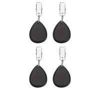 sourcing map 4Pcs Tablecloth Weights, Marble Table Cover Weights with Metal Clips, Teardrop Shape Stone Tablecloth Pendant 4.5 x 3.5cm for Outdoor Party Picnic Garden Table Decoration, Black