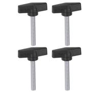sourcing map 4pcs Tee Wing Knobs M10 x 45mm Metric Male Threaded Stud 55mm T Head Plastic Knob Handles Thumb Screws Hand Clamping Tightening Knob Grip Thumbscrew, Black