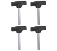sourcing map 4pcs Tee Wing Knobs M10 x 50mm Metric Male Threaded Stud 55mm T Head Plastic Knob Handles Thumb Screws Hand Clamping Tightening Knob Grip Thumbscrew, Black