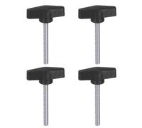 sourcing map 4pcs Tee Wing Knobs M8 x 60mm Metric Male Threaded Stud 55mm T Head Plastic Knob Handles Thumb Screws Hand Clamping Tightening Knob Grip Thumbscrew, Black