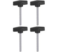 sourcing map 4pcs Tee Wing Knobs M8 x 70mm Metric Male Threaded Stud 55mm T Head Plastic Knob Handles Thumb Screws Hand Clamping Tightening Knob Grip Thumbscrew, Black