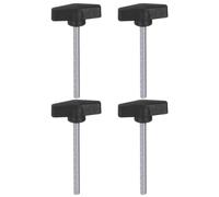 sourcing map 4pcs Tee Wing Knobs M8 x 80mm Metric Male Threaded Stud 55mm T Head Plastic Knob Handles Thumb Screws Hand Clamping Tightening Knob Grip Thumbscrew, Black