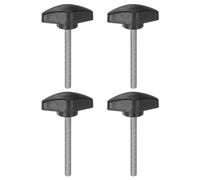 sourcing map 4pcs Tee Wing Knobs Thumb Screws M5 x 50mm Standard Male Thread Plastic T Knobs Handles Hand Clamping Thumbscrew, Black