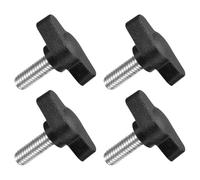 sourcing map 4Pcs Tee Wing Knobs Thumb Screws, M6 x 16mm Clamping Screw Knob Male Thread 304 Stainless Steel T Shaped Thumb Screws Handle 27mm Dia. for Hand Tightening Knob Replacement, Black