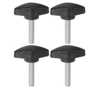 sourcing map 4pcs Tee Wing Knobs Thumb Screws M6 x 30mm Standard Male Thread Plastic T Knobs Handles Hand Clamping Thumbscrew, Black