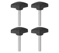 sourcing map 4pcs Tee Wing Knobs Thumb Screws M6 x 40mm Standard Male Thread Plastic T Knobs Handles Hand Clamping Thumbscrew, Black