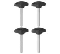 sourcing map 4pcs Tee Wing Knobs Thumb Screws M6 x 55mm Standard Male Thread Plastic T Knobs Handles Hand Clamping Thumbscrew, Black