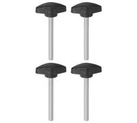 sourcing map 4pcs Tee Wing Knobs Thumb Screws M6 x 60mm Standard Male Thread Plastic T Knobs Handles Hand Clamping Thumbscrew, Black