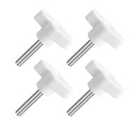 sourcing map 4Pcs Tee Wing Knobs Thumb Screws M6x30mm Clamping Screw White | Male Thread,304 Stainless Steel,T Shaped Thumb Screws Knob Handle 36mm Dia. for Hand Tightening Knob Replacement