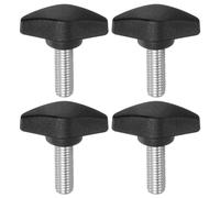 sourcing map 4pcs Tee Wing Knobs Thumb Screws M8 x 20mm Standard Male Thread Plastic T Knobs Handles Hand Clamping Thumbscrew, Black