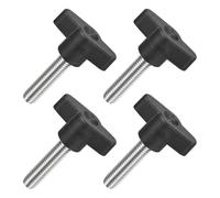 sourcing map 4Pcs Tee Wing Knobs Thumb Screws, M8 x 35mm Clamping Screw Knob Male Thread 304 Stainless Steel T Shaped Thumb Screws Handle 36mm Dia. for Hand Tightening Knob Replacement, Black