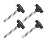 sourcing map 4Pcs Tee Wing Knobs Thumb Screws, M8 x 70mm Clamping Screw Knob Male Thread 304 Stainless Steel T Shaped Thumb Screws Handle 36mm Dia. for Hand Tightening Knob Replacement, Black