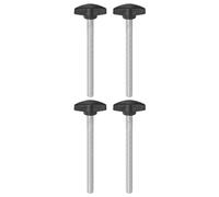 sourcing map 4pcs Tee Wing Knobs Thumb Screws M8 x 90mm Standard Male Thread Plastic T Knobs Handles Hand Clamping Thumbscrew, Black