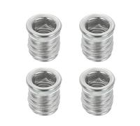 sourcing map 4Pcs Threaded Inserts Nuts, M8x15mm Hex Socket Drive Nut Inserts for Wood - 304 Stainless Steel Screws Furniture Screw in Nuts Bolt Fastener Connector Wood
