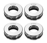 sourcing map 4Pcs Thrust Ball Bearings, 20mm Bore 40mm OD 14mm Thick 51204 Single Row Roller, Chrome Steel Axial Ball Bearing, ABEC5