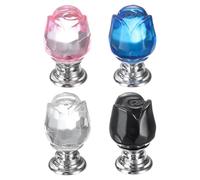 sourcing map 4pcs Toilet Button Pusher, Toilet Tank Button, Crystal Toilet Flush Button Helper Pusher for Women Long Nail Multicolor