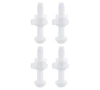 sourcing map 4Pcs Toilet Seat Hinges Screw, White Universal Plastic Toilet Seat Hinge Bolt Screw with Nuts and Washers for Fixing the Top Toilet Seat
