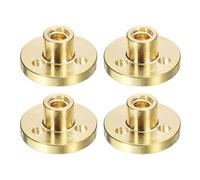 sourcing map 4Pcs Tr5x1 T5 Lead Screw Brass Nut (Acme Thread, Pitch 1mm, Lead 4mm, 4 Starts) Diameter 5mm Brass Nut for T5 Lead Screw of 3D Printer Z Axis