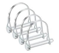 sourcing map 4pcs Trailer Coupler Pin (5/16" x 2" M8) - Wire Lock Pin Safety Shaft Locking Hitch Pins, for Farm Trailers Towing Lawn Hitches Garden Tractor Kayak Boat
