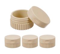 sourcing map 4pcs Travel Containers for Toiletries, 0.68oz 20ml Small Silicone Cream Jars Leak-proof Travel Essentials with Lid for Cosmetic Body Skin Cream, Light Brown
