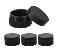 sourcing map 4pcs Travel Containers for Toiletries, 0.68oz 20ml Small Silicone Cream Jars Leak-proof Travel Essentials with Lid for Cosmetic Body Skin Cream, Black