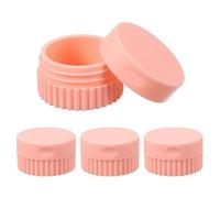 sourcing map 4pcs Travel Containers for Toiletries, 0.68oz 20ml Small Silicone Cream Jars Leak-proof Travel Essentials with Lid for Cosmetic Body Skin Cream, Watermelon Red