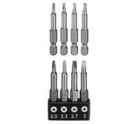 sourcing map 4pcs Triangle Magnetic Screwdriver Insert Bits 2.0 2.3 2.7 3.0 1/4" Hex Shank 2" Length Special Shaped Power Drill Bits with Bit Holder