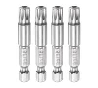 sourcing map 4pcs TT45 Star 7 Point Screwdriver Bit 1/4" Hex Shank 2" Length Magnetic Security Torx Screw Driver Power Tool