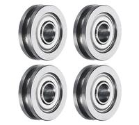 sourcing map 4pcs TU0310 U Groove Track Guide Bearing 3x10x3mm U Groove Roller Wheel (GCr15) Chrome Steel Bearings, ABEC3