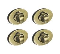 sourcing map 4Pcs Twist Turn Lock Clasp, 24 x 16mm Closures Lock Fasteners for Purse Zinc Alloy Oval Bag Closure Clip Hardware Accessories for DIY Handbag Craft, Bronze