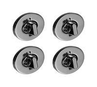 sourcing map 4Pcs Twist Turn Lock Clasp, 35 x 28mm Closures Lock Fasteners for Purse Zinc Alloy Oval Bag Closure Clip Hardware Accessories for DIY Handbag Craft, Black